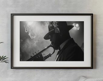 The Jazz Club - Black and White Photo | Printable Art | Wall Art | Digital Download | Wall Decor | Digital Printing