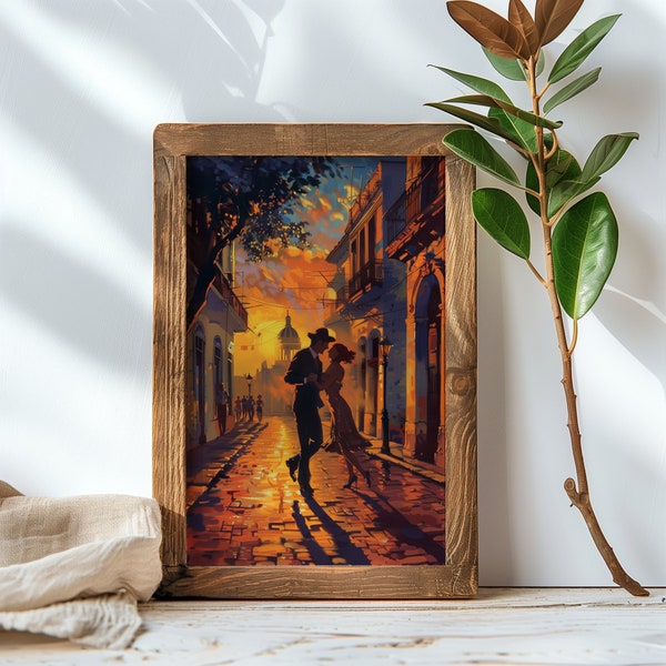 Dancing in the Havana Streets Vintage Style Poster | Printable Art | Wall Art | Digital Download | Wall Decor | Digital Printing