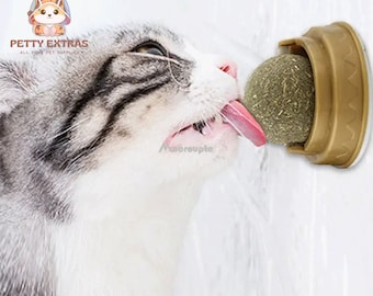 Katzenminze Wand-Kratzball mit Katzengras Snack – Natürlicher Kratzstein für gesundes Spielen