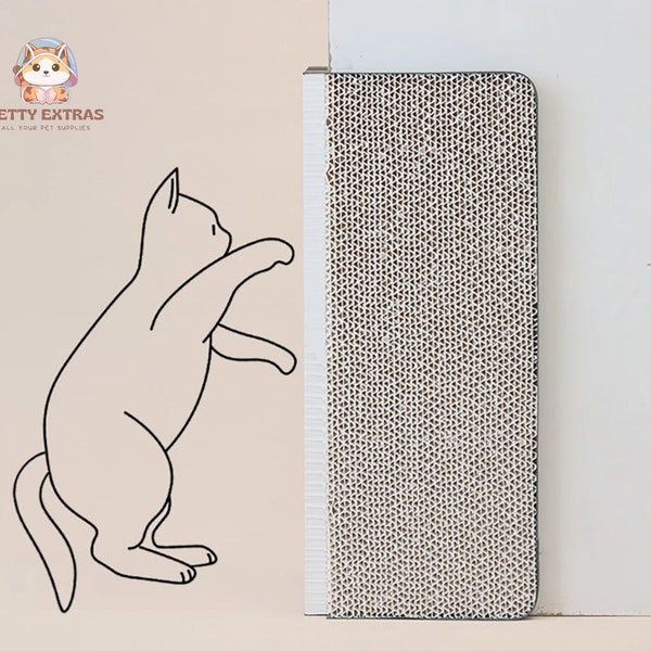 Handcrafted Cat Scratcher Cardboard Corners with Sticker, Durable Scratching Pad for Wall Corners - Pet-Friendly Cat Scraper Board