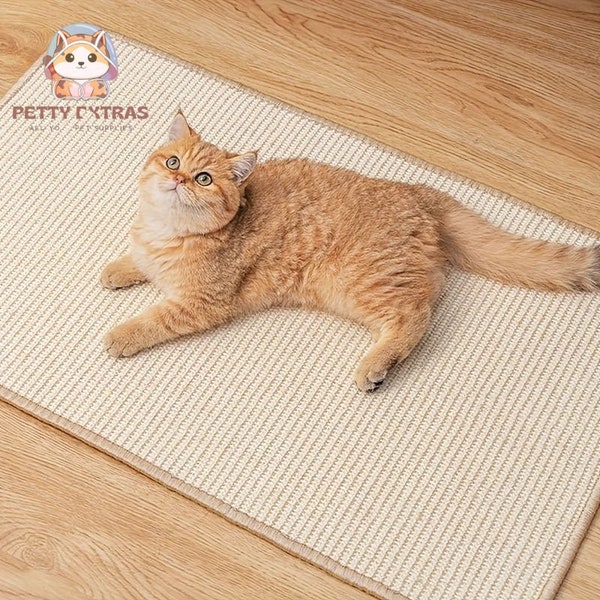 Handcrafted Natural Sisal Cat Scratcher Mat Protect Your Carpets and Sofas