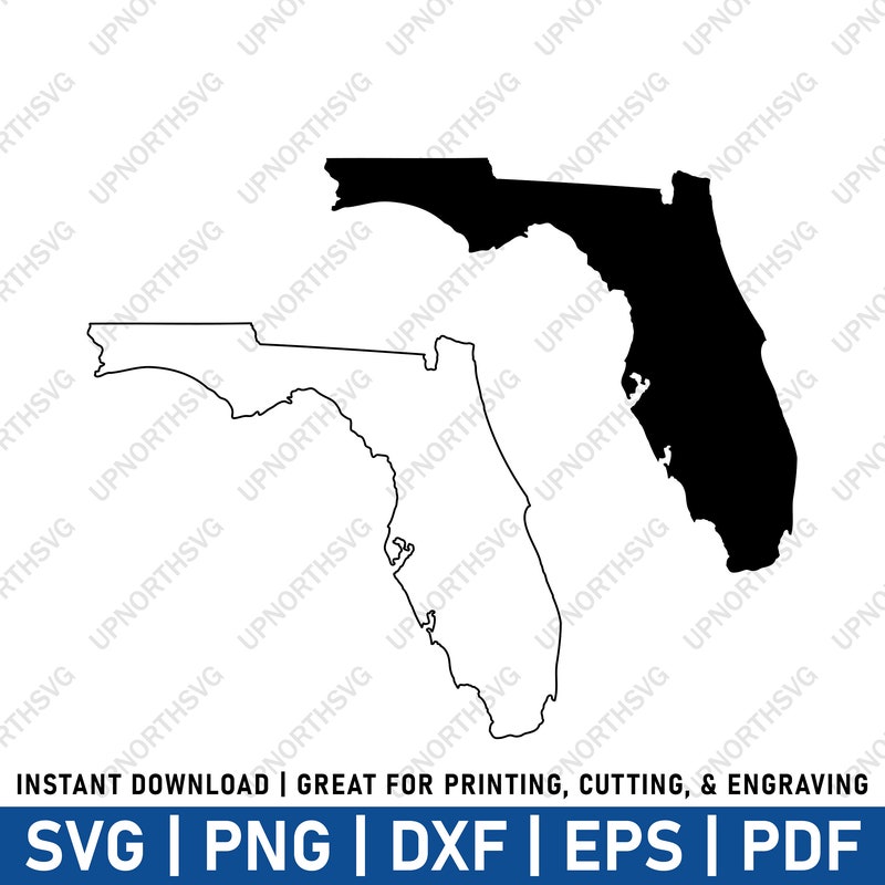 Vector Map of Fl - Etsy