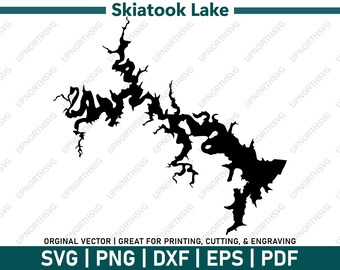Skiatook Lake SVG Oklahoma | Lake Map | Vector Graphic File | Shape Outline Image | Cut, Engrave, or Print | pdf, dxf, eps, png