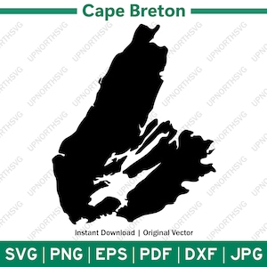 de l'île du Cap-Breton | Province du Canada Nouvelle-Écosse | Fichier vectoriel SVG Canada Canada | Image de contour de forme pdf, dxf, eps, png