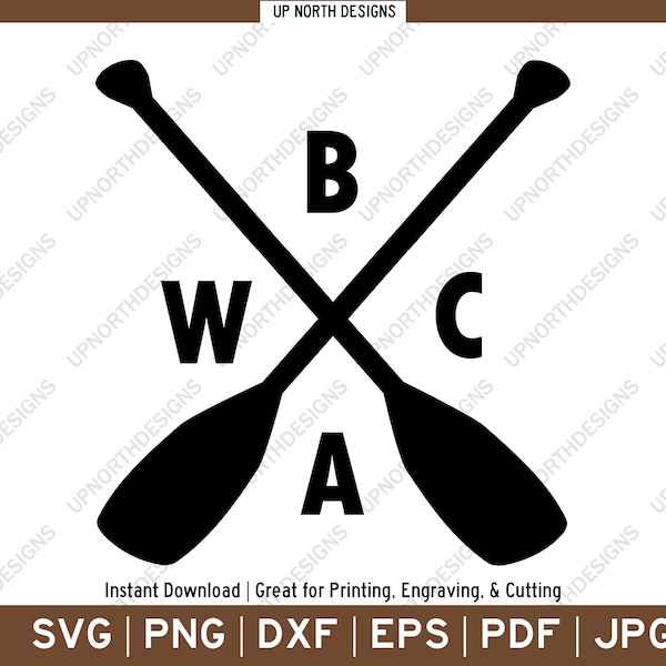Boundary Waters Canoe Area Minnesota SVG | BWCA Wilderness | Paddles, Outdoor | png, pdf, eps, dfx, jpg, svg