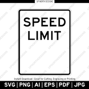 Lege snelheidslimietbord silhouet | Vectorafbeelding | Knippen, graveren of afdrukken | Aanpasbaar verkeersbord | Wanddecoratie | Svg, pdf, ai, eps, png