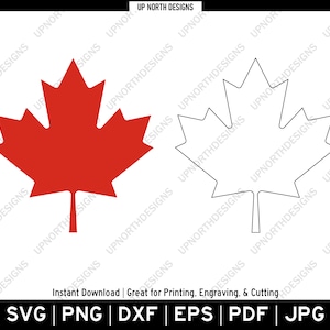 Ahornblatt SVG | Kanada Ahornblatt Umriss | Kanadische Flagge Symbol | Blatt png | Cricut Cut-Datei | dxf, pdf, svg, png, jpg, eps