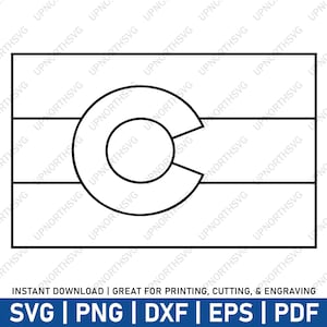 Fichier SVG contour du drapeau du Colorado | Drapeau de l'État du CO Transparent C | du vecteur libre | Gravure découpée | svg, png, pdf, eps, dxf