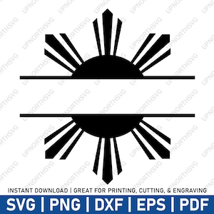 Philippines Sun Flag Frame SVG | Filipino Flag Silhouette | Philippine Flag svg | Vector Cut File | Cricut Laser svg, pdf, eps, dxf, png