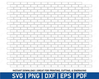 Brick Wall Pattern SVG File | Bricks Layered Pattern Design | Vector Graphic Digital Cut File | Print Cut Engrave | svg, png, pdf, eps, dxf