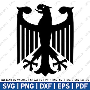 Deutscher Adler Wappen SVG Silhouette | Deutschland Nationalsymbol | Bundesadler | Cricut-Vektorgrafik-Datei | Clip-Kunst svg, png, dxf, eps