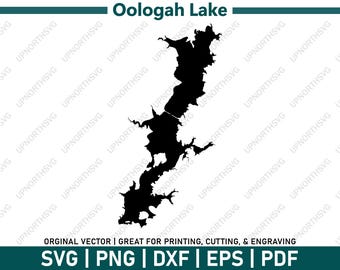 Oologah Lake Oklahoma Map Silhouette | Vector Graphic Cut File (svg, png, pdf, dxf, eps)