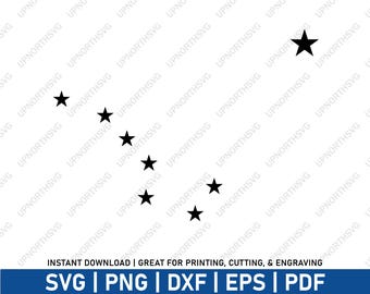 Alaska State Flag Stars SVG | AK State Flag Silhouette | Star Vector Graphic | Laser Cut File | Print, Cut, Engrave svg, pdf, eps, dxf, png