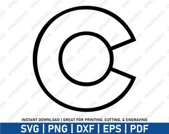 Colorado Flag C Outline SVG File | CO State Flag Transparent | C | Vector Graphic | Print Cut Engrave | Cricut Laser svg, png, pdf, eps, dxf