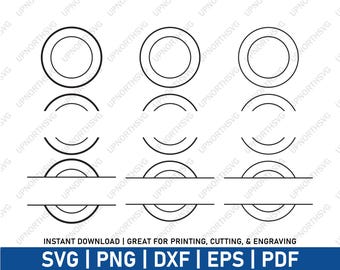 Circle Frame SVG | Circle Monogram Svg | Split Frame Border | Print, Cut, Engrave |  Cricut & Silhouette Vector Cut File | svg pdf png jpg