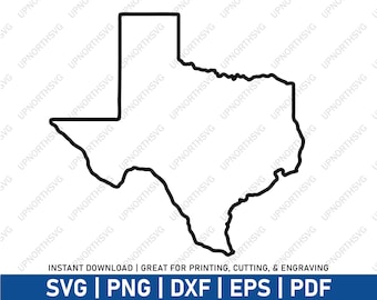Simple Texas Wide Border Outline svg | TX Vector Map | USA State Outline | CNC Cricut Laser Cut Engraving File | pdf, ai, eps, png