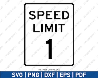 May include: A white and black speed limit sign with the text "SPEED LIMIT 1" in black.
