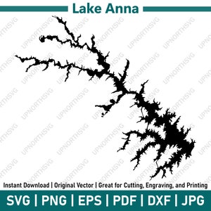 Lake Anna Virginia Map Silhouette | Vector Graphic Cut File (svg, png, pdf, dxf, eps)