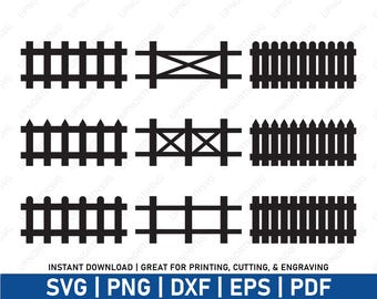 Fence SVG Bundle | Picket Fence Svg | Iron Cast Fence | Print, Cut, Engrave |  Cricut & Silhouette Vector Cut File | svg pdf png jpg