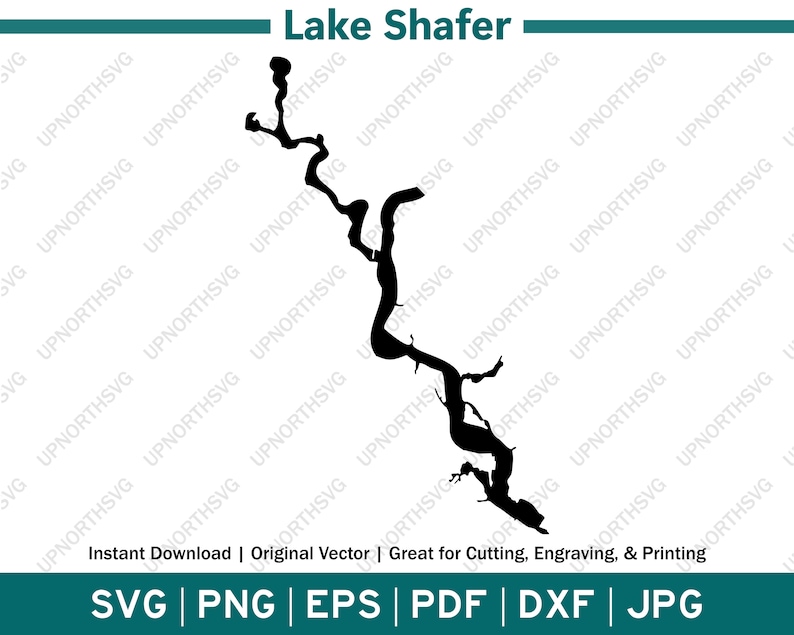 Lake Shafer Indiana Silhouette Map SVG Vector Graphic File Shape