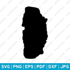 Mapa da silhueta do Lago Ohrid | Arquivo gráfico vetorial SVG | Imagem de contorno de forma | Cortar, gravar ou imprimir | pdf, dxf, eps, png