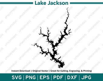 Lake Jackson Georgia Silhouette Map | SVG Vector Graphic File | Shape Outline Image | Cut, Engrave, or Print | pdf, dxf, eps, png