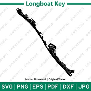 Carte de la silhouette de la clé de chaloupe | Fichier vectoriel SVG Florida Island | Image contour de forme | pdf, dxf, eps, png