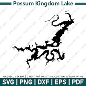 Silhueta do mapa SVG do Lago Texas do reino do gambá | Arquivo gráfico vetorial | Imagem de contorno de forma | Cortar, gravar ou imprimir | pdf, dxf, eps, png