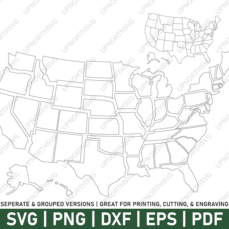 Individual States Map Svg - Etsy