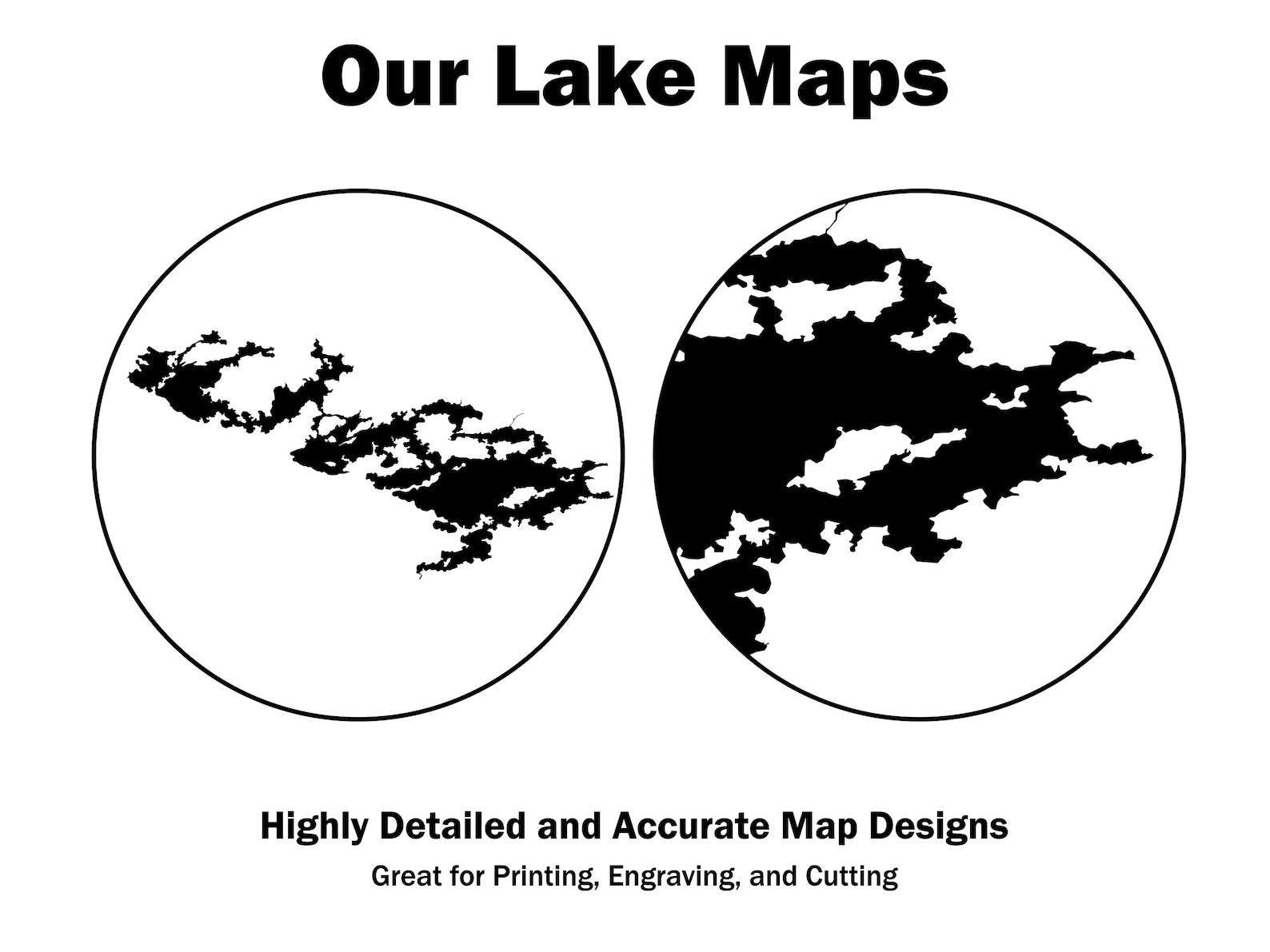 Lake Hickory North Carolina Silhouette Map SVG Vector Graphic File
