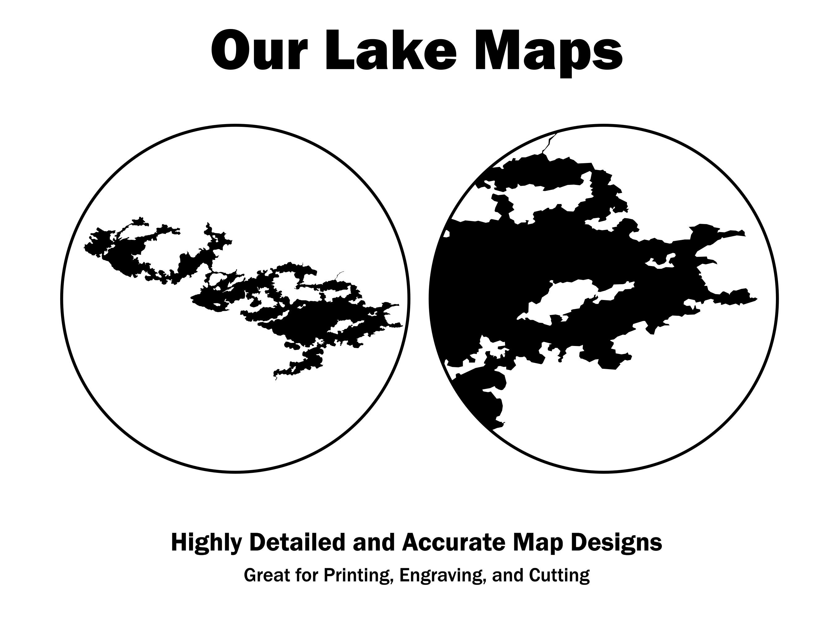 Table Rock Lake Missouri Silhouette Map SVG Vector Graphic File Shape