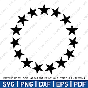 Cookeilanden sterren SVG | Cook Island-vlag 15 sterren | Polynesië Stille Oceaan | Print-, snij- en graveerbestand | Svg, pdf, eps, dxf, png