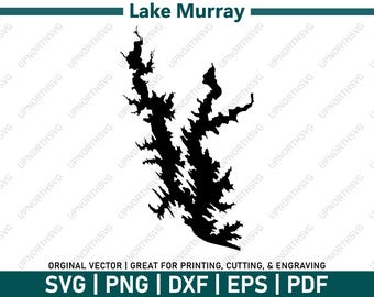Lake Murray Oklahoma Map Silhouette | Vector Graphic Cut File (svg, png, pdf, dxf, eps)