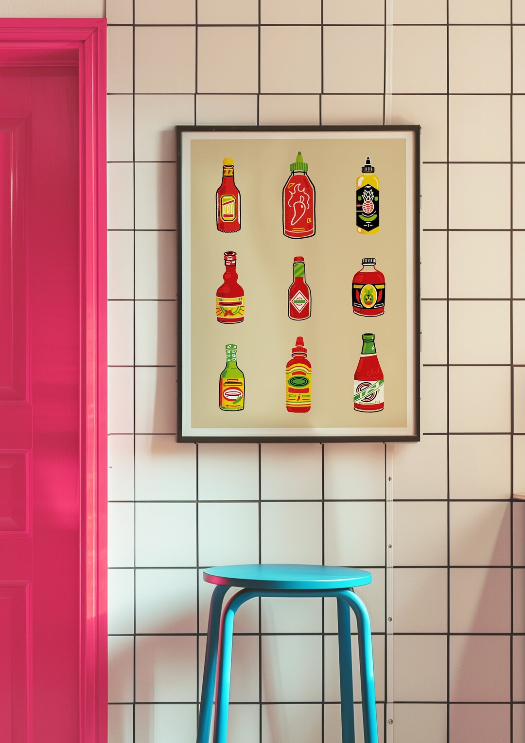 Hot Sauce Print A3 | Poster | Wallart | Art | Chili Pepper ...