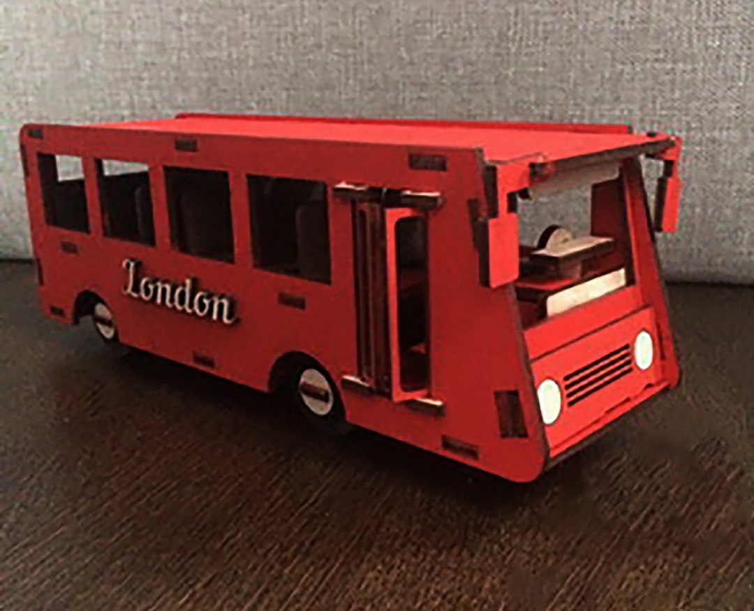 Laser Cut London Bus 3 and 4mm 3D Model Car Toy SVG Bundle Wood Svg ...