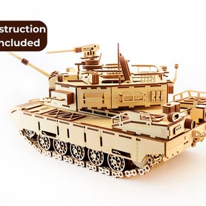 Laser cut tank kayman 3mm 3d puzzle SVG bundle wood toy car svg files Vector laser template puzzle Laser cut file Dxf Ai Eps Cdr patern cnc zdjęcie 1