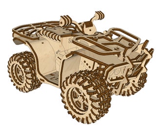 Laser cut all terrain vehicle ATV SVG bundle wood toy atv svg files Vector laser template puzzle Laser file Dxf Pdf Png Eps Cdr patern cnc