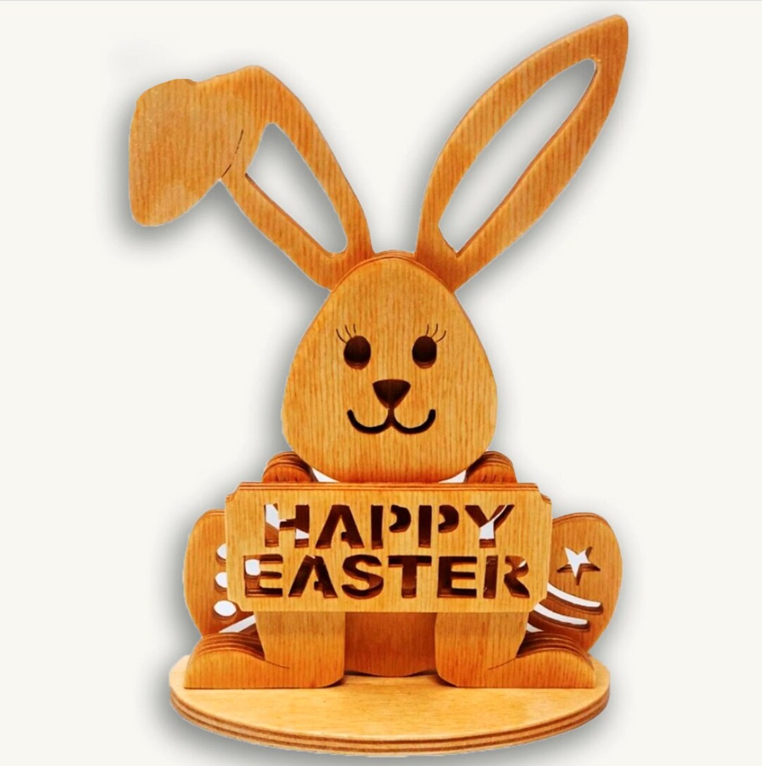 Laser Cut Happy Easter Bunny SVG Bundle Glowforge Wood Svg Files Vector ...