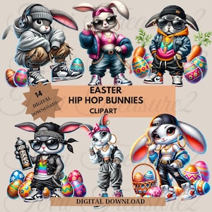 Osterhase, Hip Hop Hase, Hip Hop Osterhase Clipart, 14 PNG hohe Qualität, Hip Hop PNG, lustiges Häschen png, Ostern Clipart, süßes Häschen