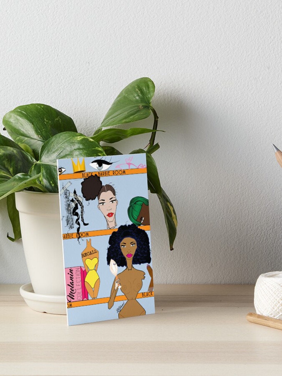 Black Barbie Art Print, Digital Framed 8x10 Fine Art: black Barbie Room ...