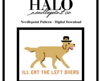 Golden Retriever Fall Needlepoint Digital Pattern - Theo