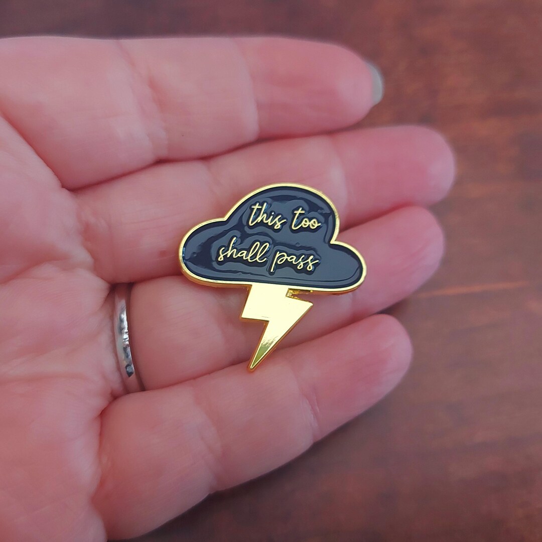 This Too Shall Pass Enamel Pin: Storm Cloud Lapel Pin - Etsy