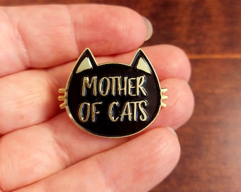 Distintivo della madre dei gatti, faccia di gatto, gatti neri, amanti dei gatti, regali per lei, regali per mamme di gatti, festa della mamma, regali sotto i 5 anni