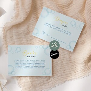 Un petit caneton arrivera bientôt Cartes de baby shower Tombola de couches Livres pour bébé caneton Modèle modifiable Canva pour bébé Téléchargement instantané