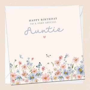 Happy Birthday Special Auntie - Geburtstagskarte - Tante - Tante - Grußkarte - Tante Geburtstagskarte - Tante Geburtstag - Floral - Schmetterlinge