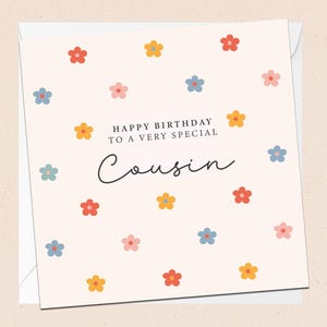Feliz cumpleaños a un primo muy especial - Tarjeta de cumpleaños - Floral - Flores - Tarjeta de felicitación - Tarjeta de felicitación para primo - Tarjeta bonita