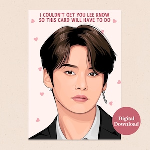 Lee weiß von Stray Kids Grußkarte - Digital Download - K-Pop Geburtstagskarte - Sofort Download