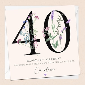 Carte personnalisée de 40e anniversaire - 40e - ami spécial - anniversaire - nom personnalisé - merveilleux ami - quarantième anniversaire