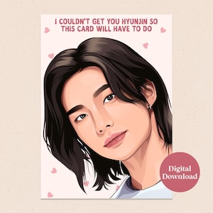 Hyunjin von Stray Kids Grußkarte - Digital Download - K-Pop Geburtstagskarte - Sofort Download