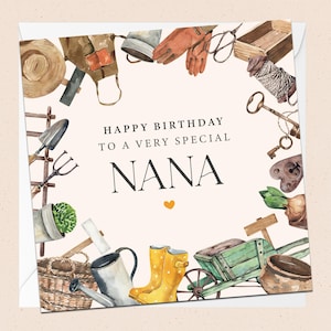 Joyeux anniversaire Nana - Nanna - Carte d'anniversaire grand-mère - Jardinage - Jardinier - Spécial Nana - Nan - Carte d'anniversaire
